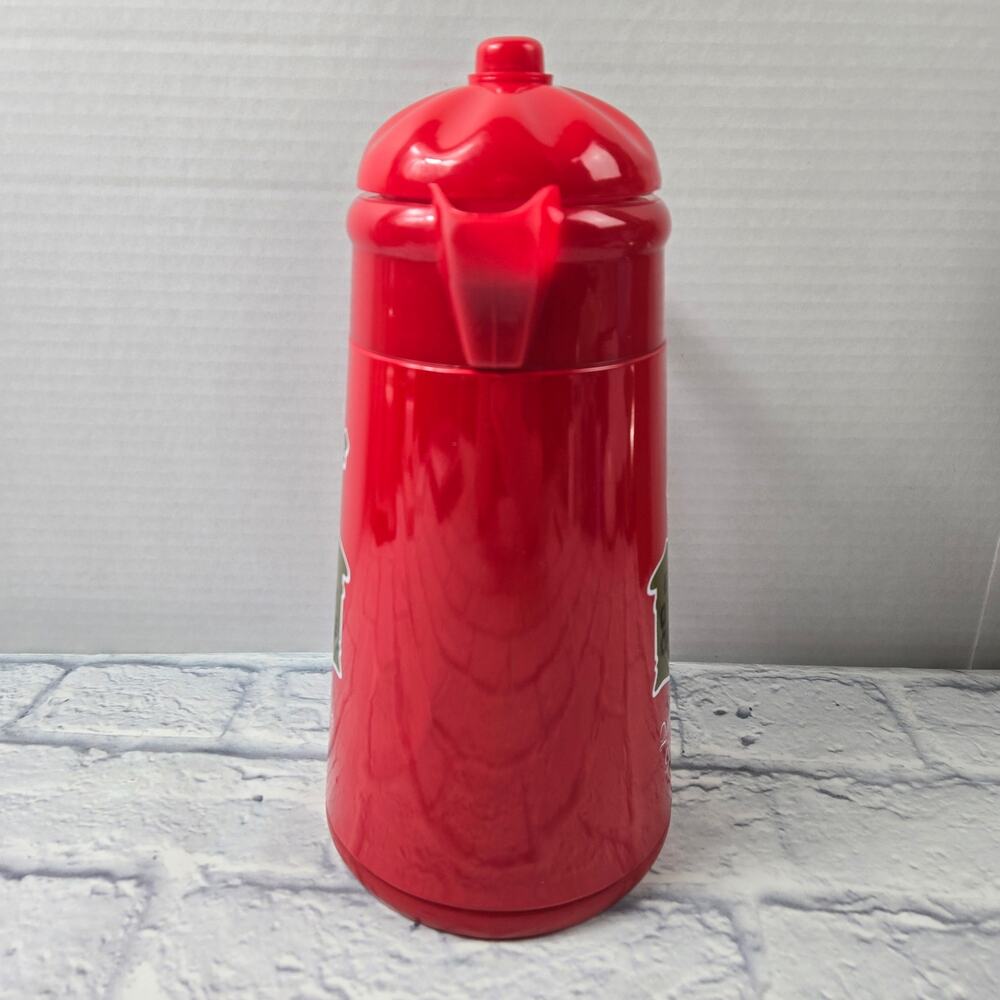 Vintage 1989 Eight O'clock Coffee Red Thermal Carafe Plastic Advertising Logo - Picture 4 of 13